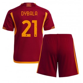 AS Roma Paulo Dybala #21 Hemmakläder Barn 2023-24 Kortärmad (+ Korta byxor)